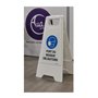 AUA SIGNALETIQUE - Chevalet signalisation Nettoyage en Cours Attention - Poids 1KG en Plastique Blanc