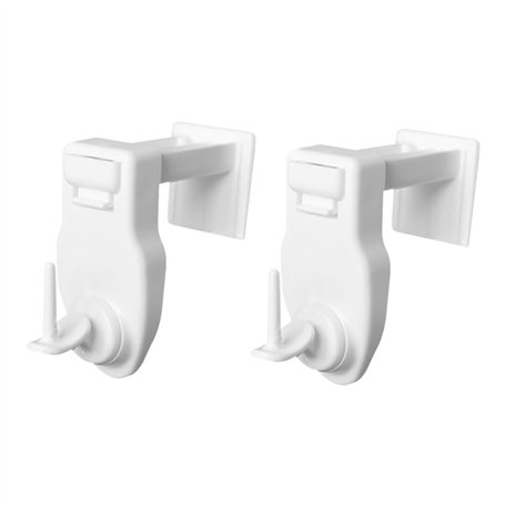 Lot de 2 Supports clic sans perçage pour Tringle à Rideau - Crochets à Pression sans adhésif pour Barres à Rideaux légers et voi