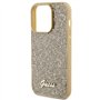 Guess GUHCP15LPMSDGSD Coque pour iPhone 15 Pro 6,1" Doré Coque Rigide Disco Métal Script