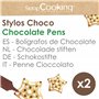 ScrapCooking - 2 Stylos Choco Marron et Blanc - Crayons Alimentaires Pâtisserie - Colorants Décoratifs Comestibles - Écrire & De