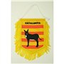 AZ FLAG - Fanion Catalogne avec âne Pour Décoration Voiture Avec Cordelettes - Mini Drapeau Catalan - 13x10 cm