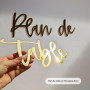 TE Whaka | Plan de table - Mot en plexiglass doré découpé | 30 x 20 cm | DIY mariage à coller sur le plan de table mariage - Déc