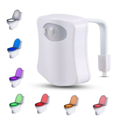 PARENCE.- Eclairage LED pour WC/Capteur de Mouvement Luminaire pour Toilette et Salle de Bain/Lumière Veilleuse avec 8 coloris D