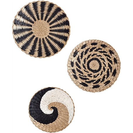 GFYWZ Lot de 3 paniers muraux décoratifs tressés suspendus bols décoratifs naturels