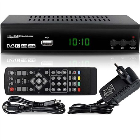 HD-Line Tempo 4000 Decodeur TNT HD pour TV/Full HD Decodeurs TNT Peritel/HDMI Décodeur