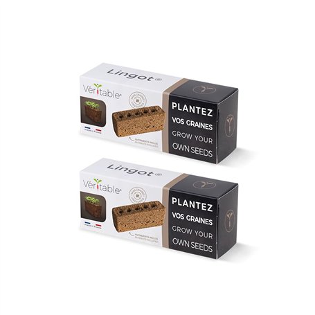Pack de 2 Lingots Sans Graines - Compatible Potager d'Intérieur Véritable® et Exky® - Recharge Prête à l'Emploi pour vos Expérim