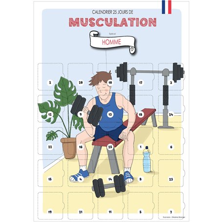Calendrier de l'avent musculation homme Calendrier Evenement