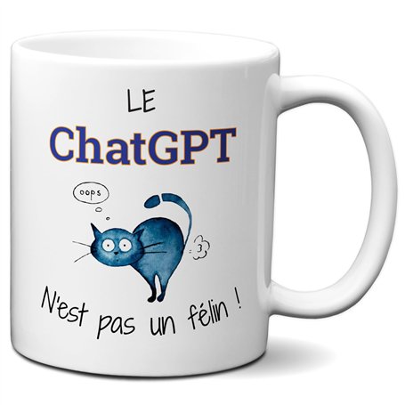 L'Esprit Des Anges Tasse-Mug Cadeau Chat Humour Intelligence Artificielle - Le Chat GPT n'est pas un Félin - Original Amusant Ma