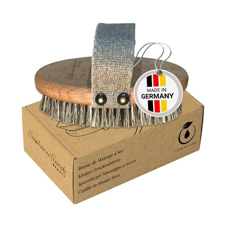Stephanie Franck Beauty - Dry Brushing Body Brush - Brosse de Massage à sec Energisante - en Crin de Cheval
