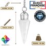 Pendule Divinatoire CRISTAL DE ROCHE Naturelle Cône à 12 Facettes avec Chambre Témoin – Collection PRESTIGE – Pendule de Radiest