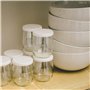 Monboco | lot de 12 Pots de yaourt en verre avec couvercles blancs hermétiques | Fabrication Française | yaourtière & robots (th