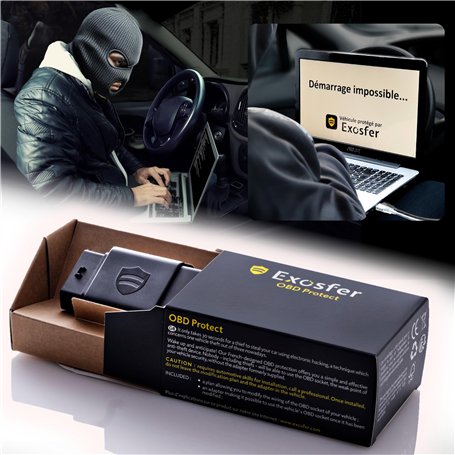 EXOSFER - OBD Protect - Antivol Voiture Universel. Bloque le Piratage OBD2 et la Reprogrammation des Clés. Protection contre le