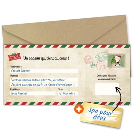 Milijou | Carte Noël surprise à gratter | Chèque cadeau surprise