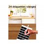 Étiquettes Épices Rectangulaires – Fond Noir, Écriture Blanche – 96 Autocollants Étanches – Étiquettes Adhésives Cuisine pour Po