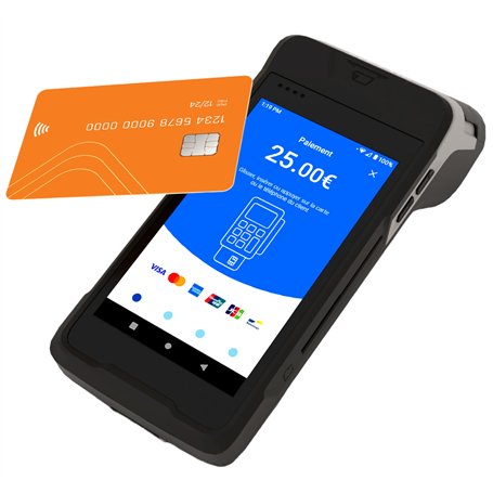 myPOS Carbon Terminal de paiement portable avec imprimante │ Résistant aux chocs et à l'eau │ Règlement instantané │ Pas de cont