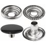 AERZETIX - C57197 - Lot de 10 Boutons pression rivet tubulaire Ø15 mm de 4 pièces - en acier - couleur chrome noir - pour jeans