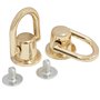 AERZETIX - C76805 - Ensemble de 2 boucles anneaux en forme D + 2 rivets à visser Ø8 mm - en métal - couleur doré - mercerie maro