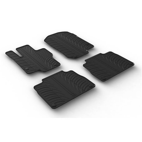 Set tapis de caoutchouc compatible avec Mercedes GLE (W167) Automate 2/2019- (T profil 4-pièces + clips de montage)