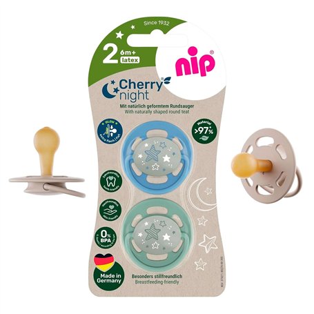 NIP Cherry Night 6 + Lot de 2 tétines rondes lumineuses