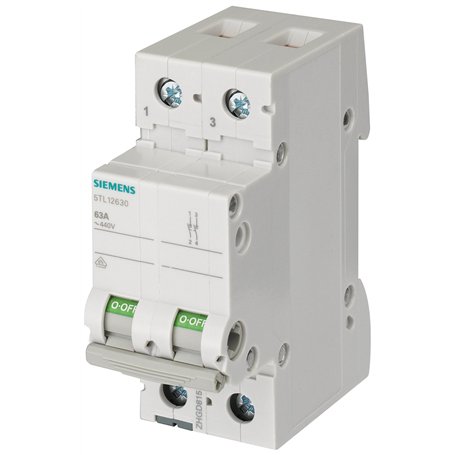 Siemens SENTRON Interrupteur 70 mm 400 V 2 modules 35 mm2 2 pôles 32 A
