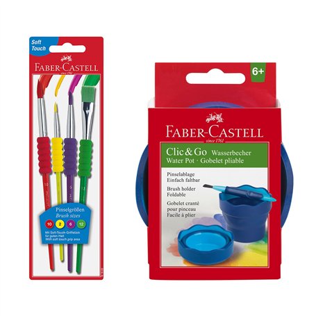 Faber-Castell 205074 - Set de peinture avec gobelet d'eau et pinceau