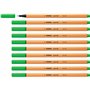 STABILO Stylo feutre pointe fine point 88 - Lot x 10 stylos feutre - Vert Clair (88/43)