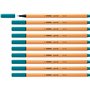 STABILO Stylo feutre pointe fine point 88 - Lot x 10 stylos feutre - Bleu Vert (88/51)