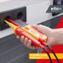 Wiha Testeur de tension et de continuité 12 - 1 000 V Courant Alternatif, VAT de CAT IV avec 2 piles AAA et affichage LED (45216