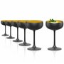 Stölzle Lausitz Coupes à Champagne Elements 6x230 ml – Verres Élégants en Cristal Noir/Or – Idéal pour Champagne