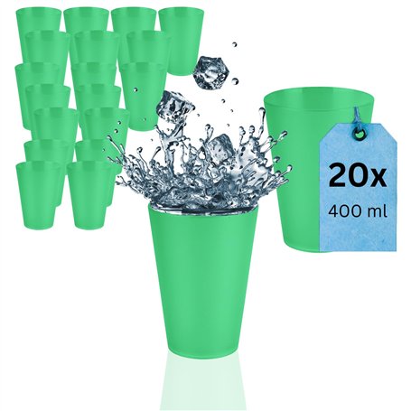 S&S-Shop Lot de 20 gobelets en plastique rigide 400 ml