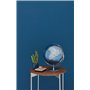 Globe terrestre 30 cm de diamètre - JURI - Base en métal chromé - Deux axes mobiles - Bleu Métallique Argent - TROIKA Original