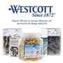 Westcott Élastiques 80g | Environ 170 élastiques colorés de différentes tailles dans un récipient en plastique pratique | Lot d'