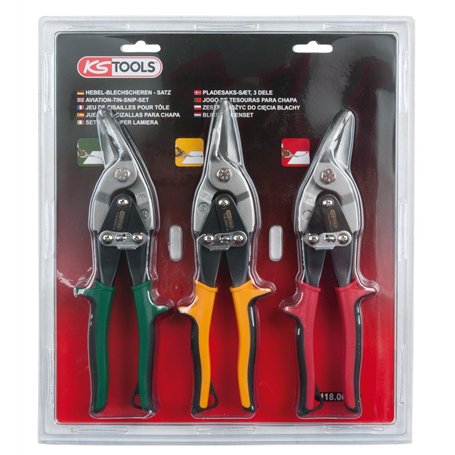 KS TOOLS 118.0050 Jeu de cisaille pour Tôles 3 pièces Taille Unique Multicolore