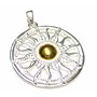 Pendentif en argent plaqué or avec motif « roue du soleil »