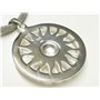Pendentif en argent plaqué or avec motif « roue du soleil », argent sterling plaqué or au centre, unisexe, Argent sterling