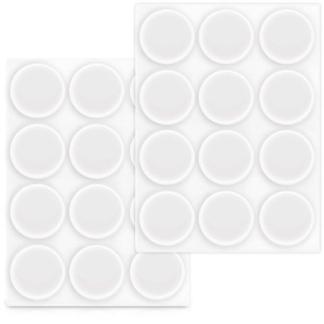 Navaris 24x Tampon élastique en Silicone - Autoadhésif en Silicone pour Les Murs