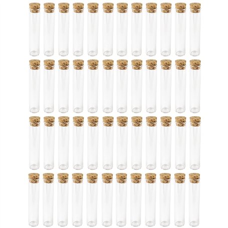 ideen mit herz Lot de 48 tubes à essai avec bouchon en liège | Verre de haute qualité | Hauteur 10 cm (sans bouchon) | Extérieur