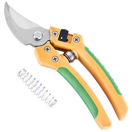 GRÜNTEK Sécateur de Jardin Cisaille Acier Inox. Sécateur à Lame Franche Universel. Coupe Ø à 18 mm. Ciseaux de jardinage Albatro