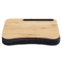 Navaris Support pour Ordinateur Portable – Plateau Bambou avec Coussin 44 x 32 x 6 cm pour lit canapé – Repose Genou pour PC Tab