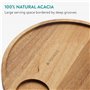 Navaris Plateau à fromage - Plateau aperitif pour charcuterie et fromage en bois d'acacia 31 x 31 x 3,8 cm - Planche apéro avec 