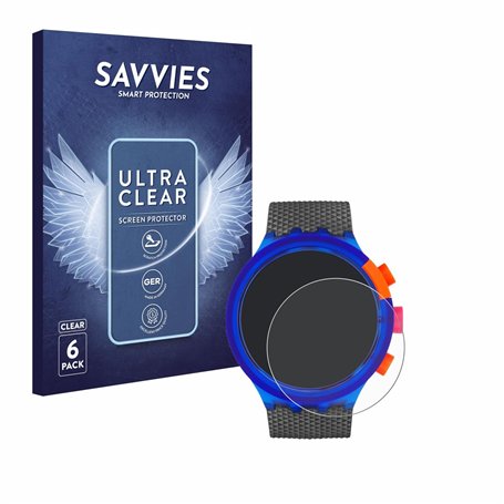 savvies Protection Ecran pour Swatch Neon Party (6 Pièces) - Film Protection Ultra Clair