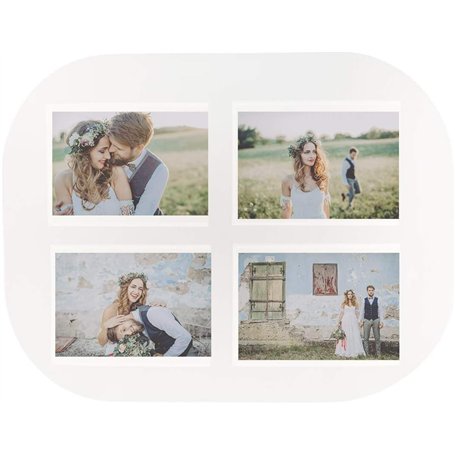 Lot de 6 sets de table lavables en plastique pour 4 photos 10 x 15 cm Format paysage Transparent