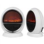 Deuba Radiateur électrique effet cheminée LED transportable 2 niveaux chauffage pour intérieur décoration