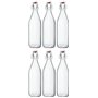 BORMIOLI Verre Bouteilles avec bouchon 'giara' 6 pièces – Volume : 1000 Ml – Hauteur totale XX | Parfait pour huiles anzusetzten