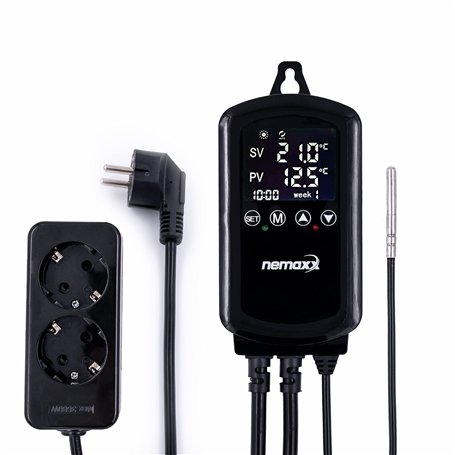 NEMAXX® NTP16 Régulateur de Température Numérique Programmable 230V avec NTC – Capteur de Température Thermostat jusqu'à 3000W -
