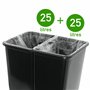 Grizzly Poubelle De Recyclage Double Tri Sélectif 2x25 Litres Compartiments Anthracite