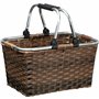 Panier à provisions en rotin - Coloration individuelle - Avec poignée pliante en aluminium rembourré de qualité supérieure - Gra