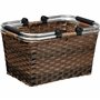 Panier à provisions en rotin - Coloration individuelle - Avec poignée pliante en aluminium rembourré de qualité supérieure - Gra
