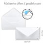 Lot de 50 enveloppes de condoléances blanches avec trait de deuil noir - Format DIN long - 110 x 220 mm - Collage humide sans fe