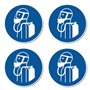 Utilisation de la protection respiratoire indépendante de l'air ambiant : M047 – DIN EN ISO 7010 / ASR A1.3 – Autocollants : Ø 1